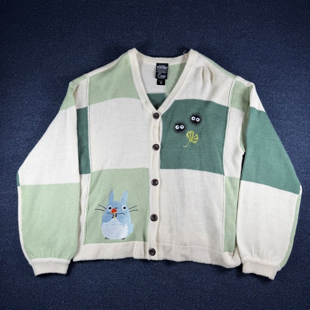 Her Universe My Neighbor Totoro Colorblock Cardigan Sweater Green Medium
